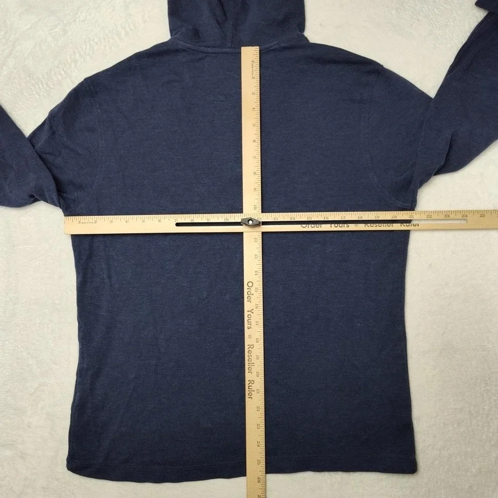 Mizzen+Main Hoodie Mens Medium Blue Henley Pullover Hooded Button 1P0-0408 - Picture 8 of 10